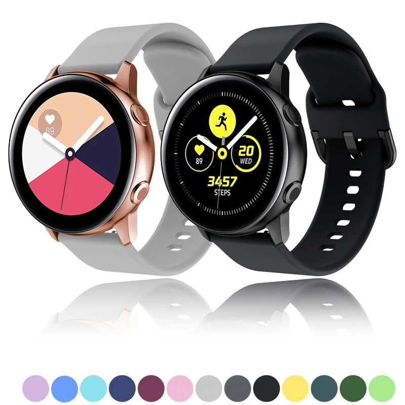 

Ремешок 22 мм 20 мм для Samsung Galaxy Watch 4/5/5 pro/Classic 46 мм/Active 2/Gear S3, силиконовый ремешок Huawei GT 2/2e/3/3 pro, браслет