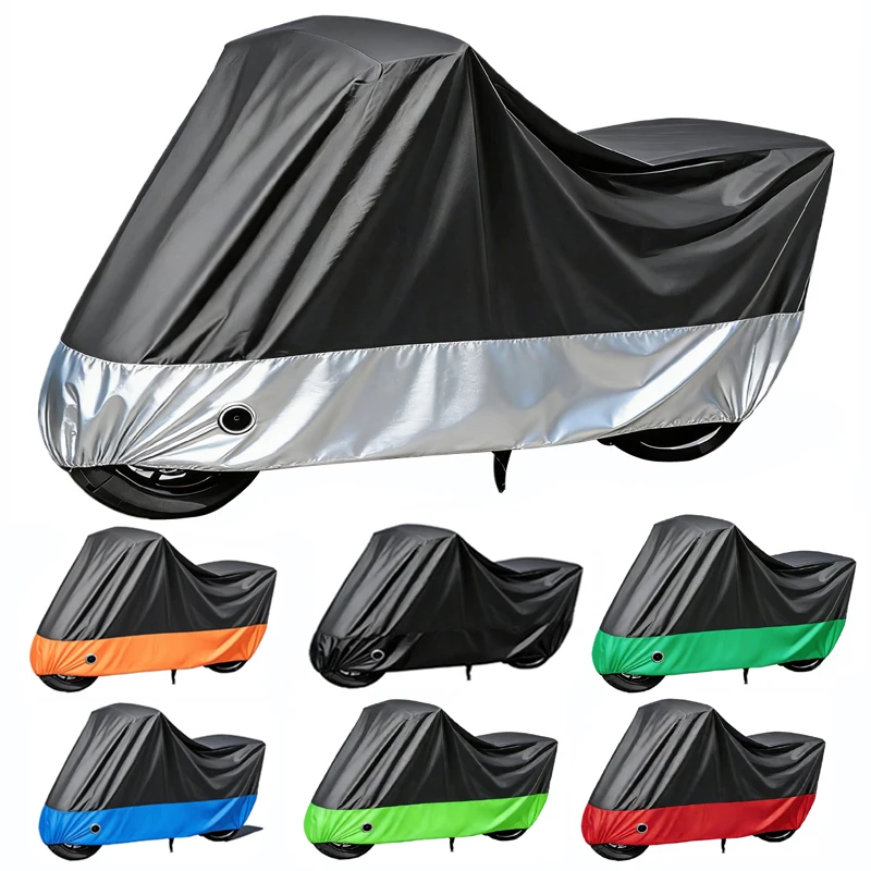 

Motorcycle Cover Waterproof All Season Dustproof UV Protective Outdoor Indoor Scooter 190T Wear-resistant Fabric Motorbike Cover
