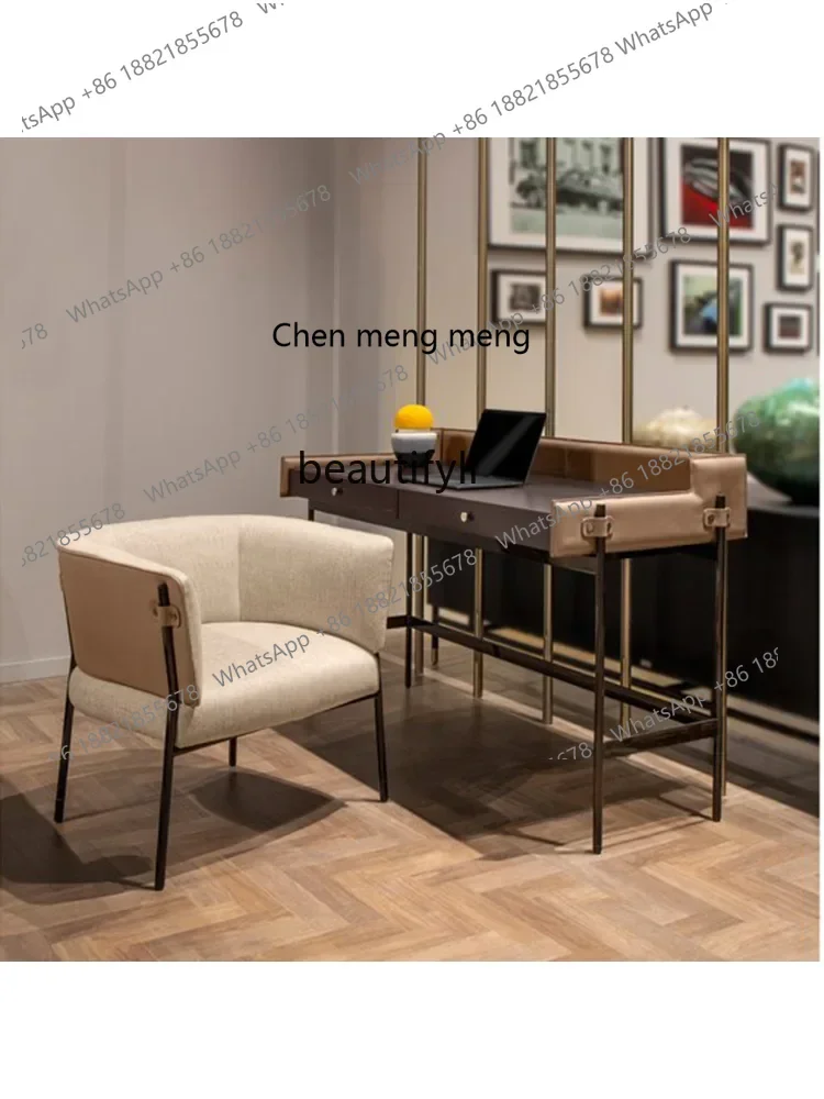 

ss7486 Italian Light Luxury Writing Chair Hotel Model Room Study Desk Chair Combination Fashion Single-Seat Sofa Chair vanity ch