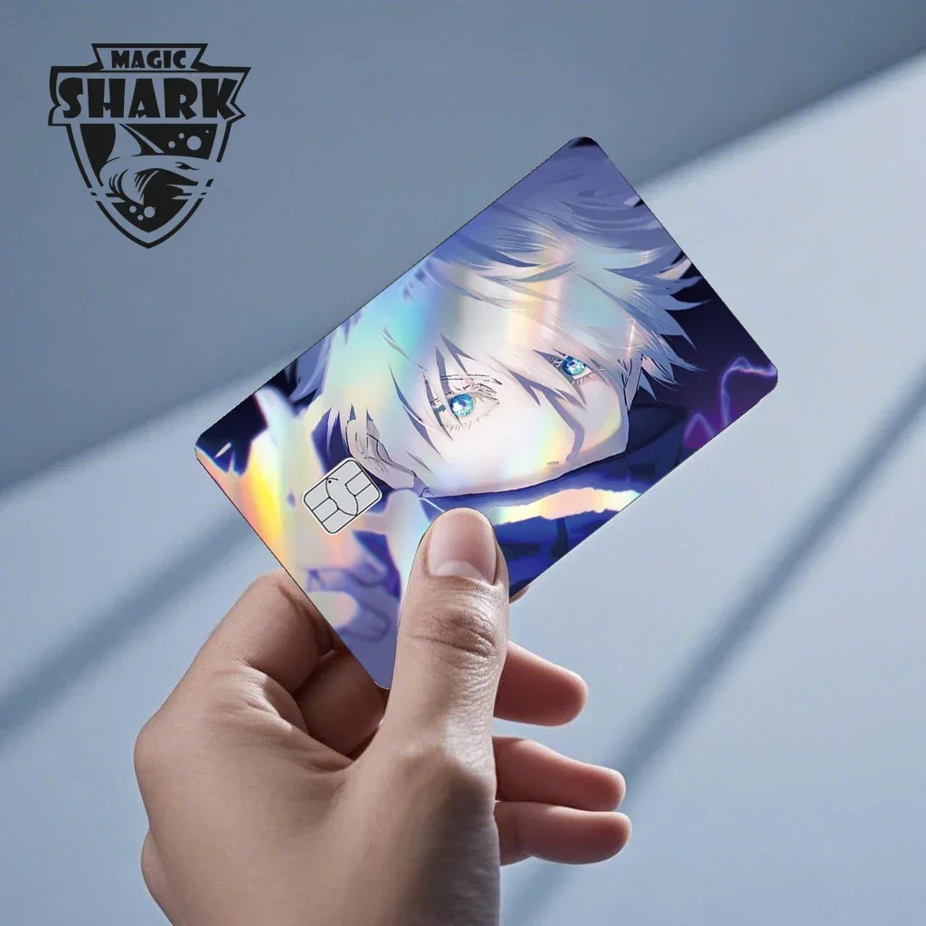 Magic Shark Mcloving Spider Anime Shinny Laser Holographic Matte Skin Film Aufkleber für Debit Bank Kreditkarte