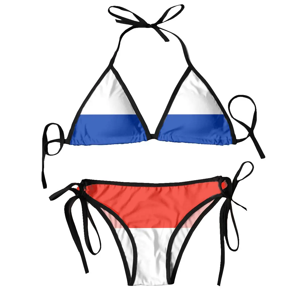 Womens Swimwear Two Piece Vacation Outfits 2024 Bikinis Sets Flag Of Russia