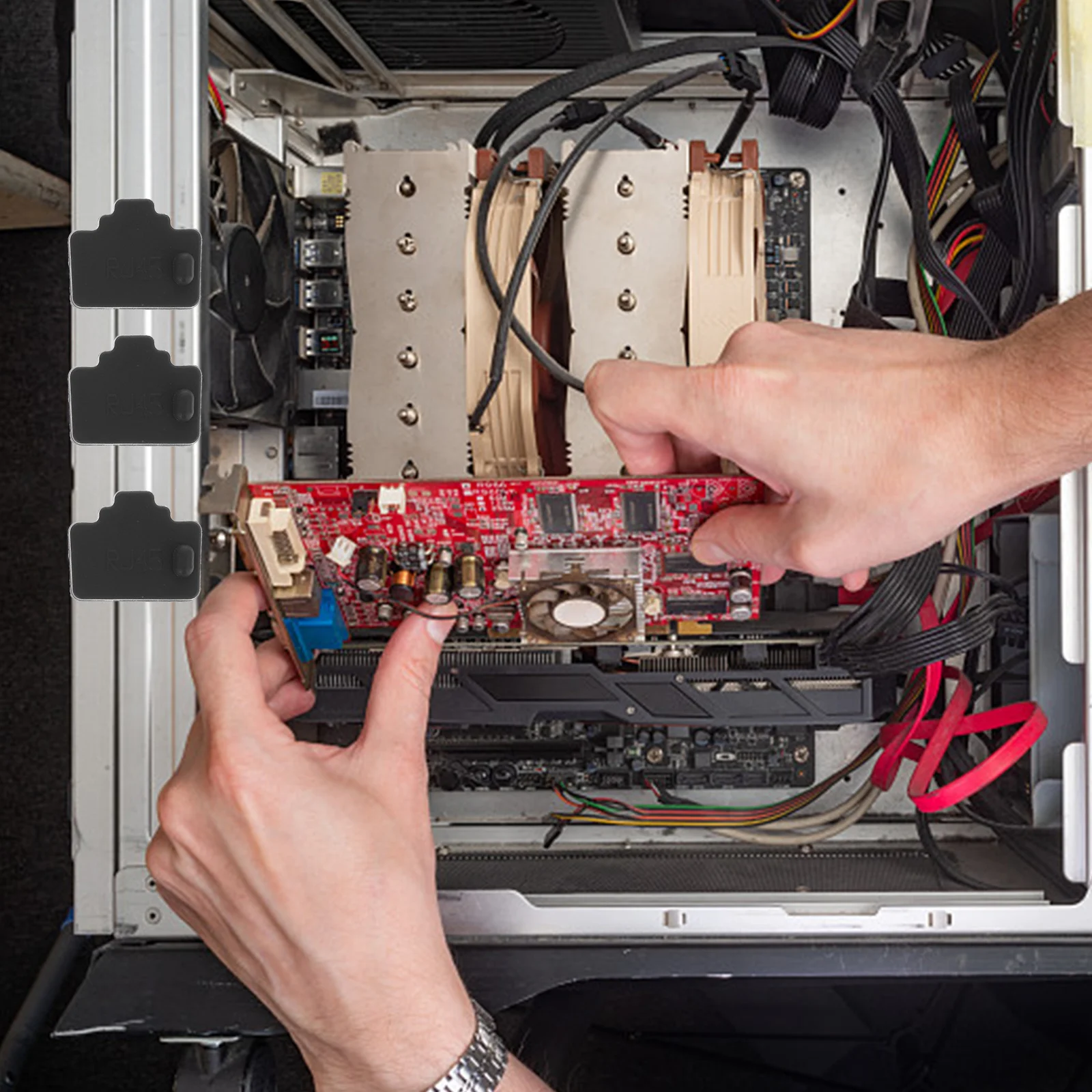 

20 шт. Rj45 пылезащитные заглушки офисные принадлежности предотвращают окисление иностранный вход Rj45 интерфейсные заглушки офисные принадлежности