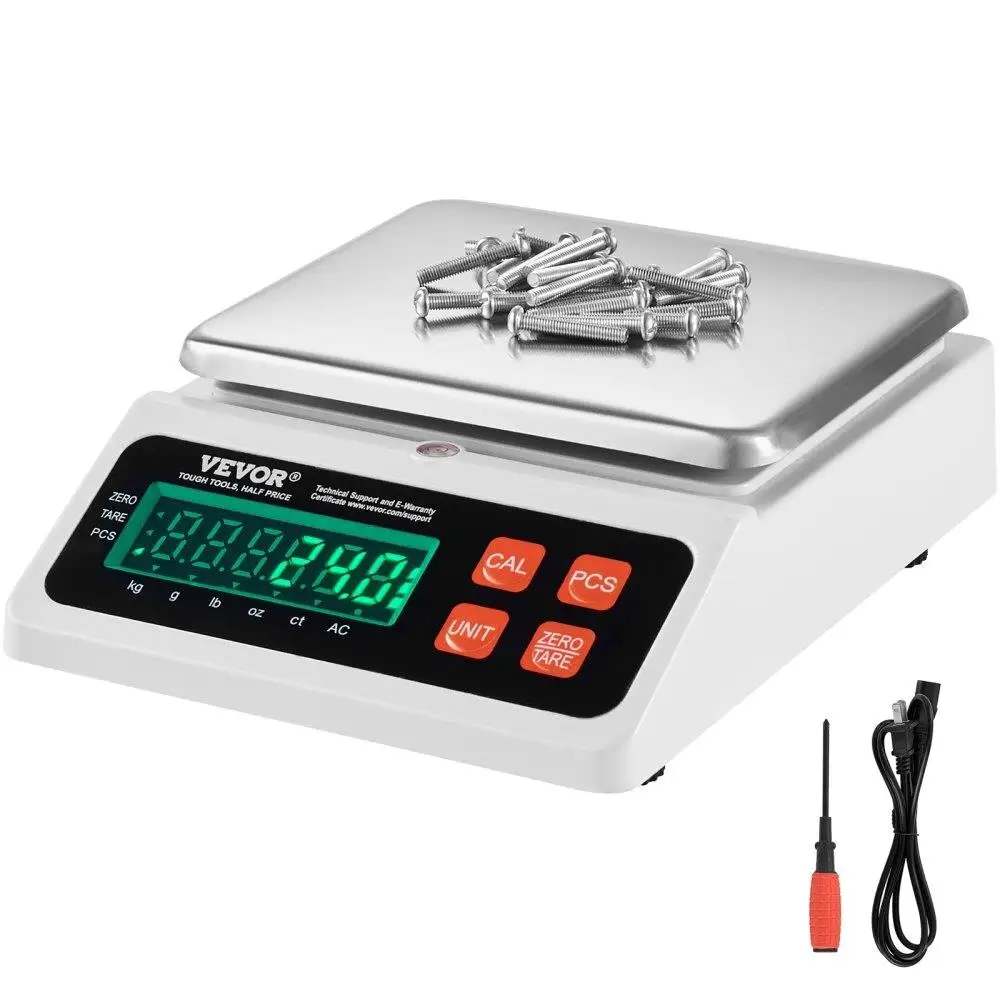 

Industrial Counting Scale, 10 kg x 0.1 g, Digital Scale for parts and, g/kg/lb/oz/ct Units, Electronic Gram Scale