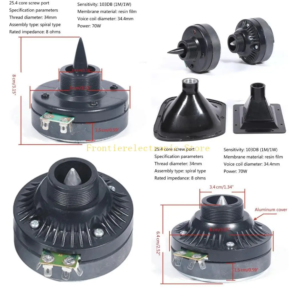 

G8DB 25/34/44 ядра рупорный громкоговоритель твитеры алюминиевый акустический рупорный динамик ВЧ-динамик сменная головка