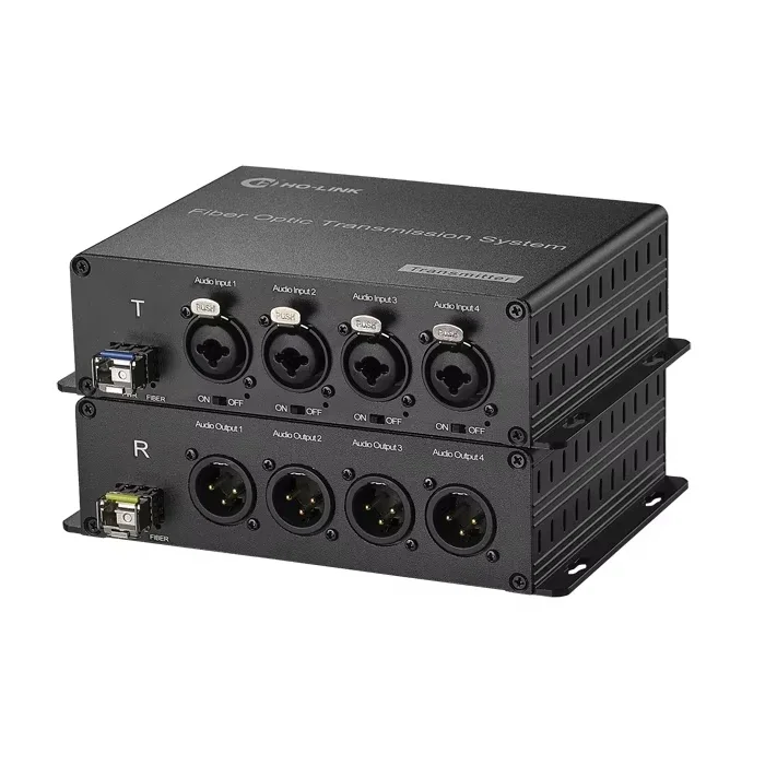 

In stock Phantom Power Supply 4 ch balanced XLR audio to fiber converter with LC optical connector