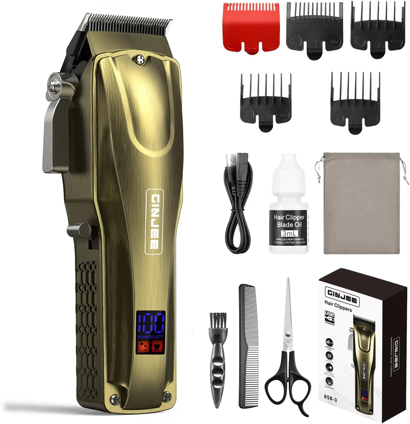 

Professional Rechargeable Hair Clippers for Men - Beard & Body Grooming Kit