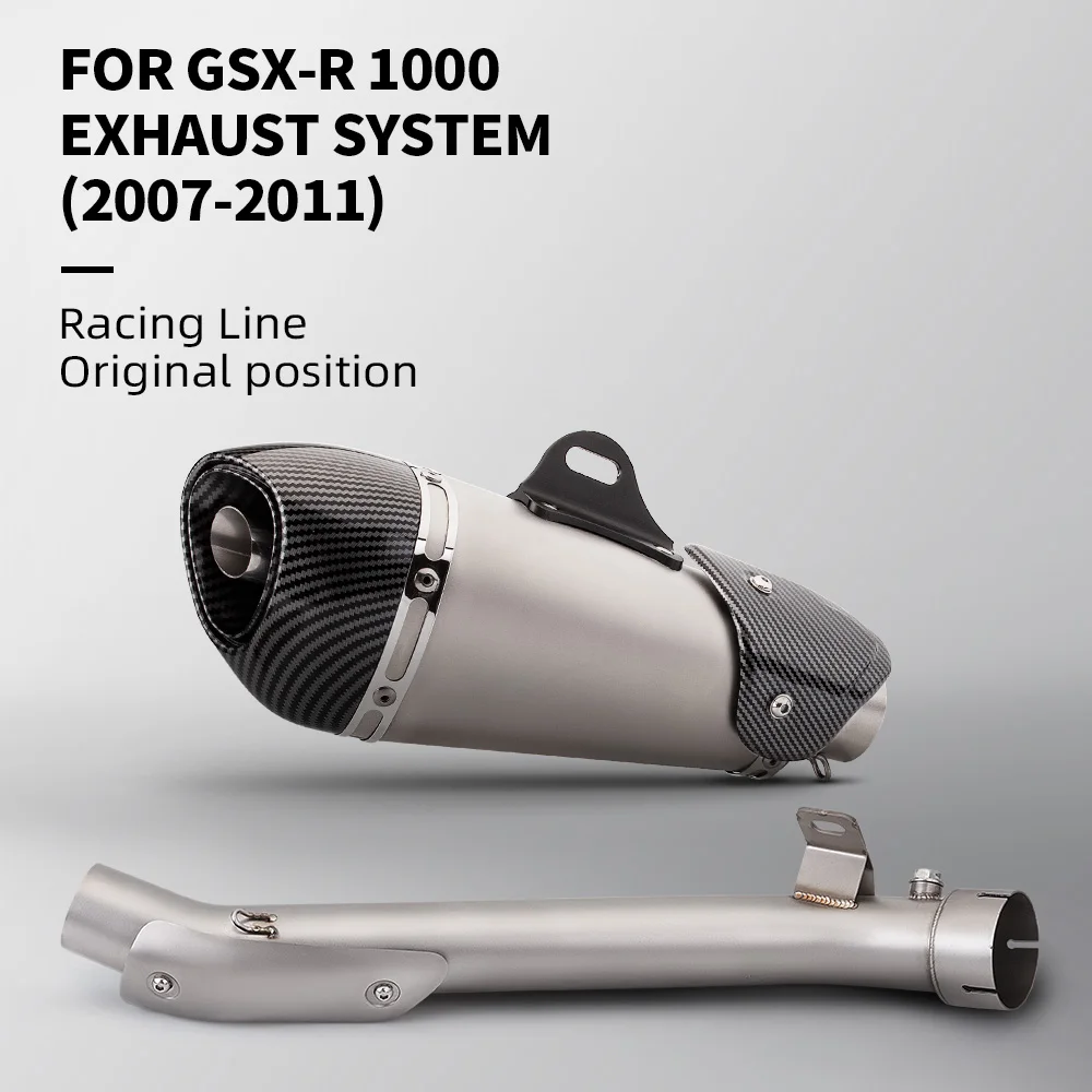 

Motorcycle Exhaust Muffler Middle Link Pipe Heat Shield System for GSXR 1000 2007-2011 GSXR1000 K7 K8 GSX-R Slip-on