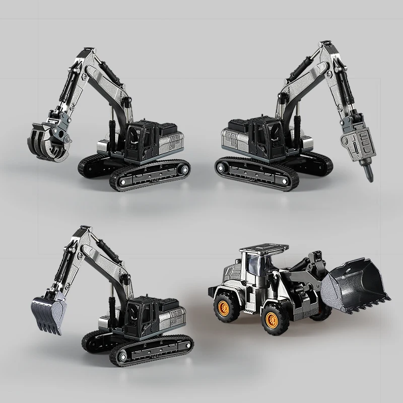 1:70 5 スタイルミニ黒合金エンジニアリングダイキャスト建設車両掘削機ドリラーブルドーザーのおもちゃ子供男の子ギフト