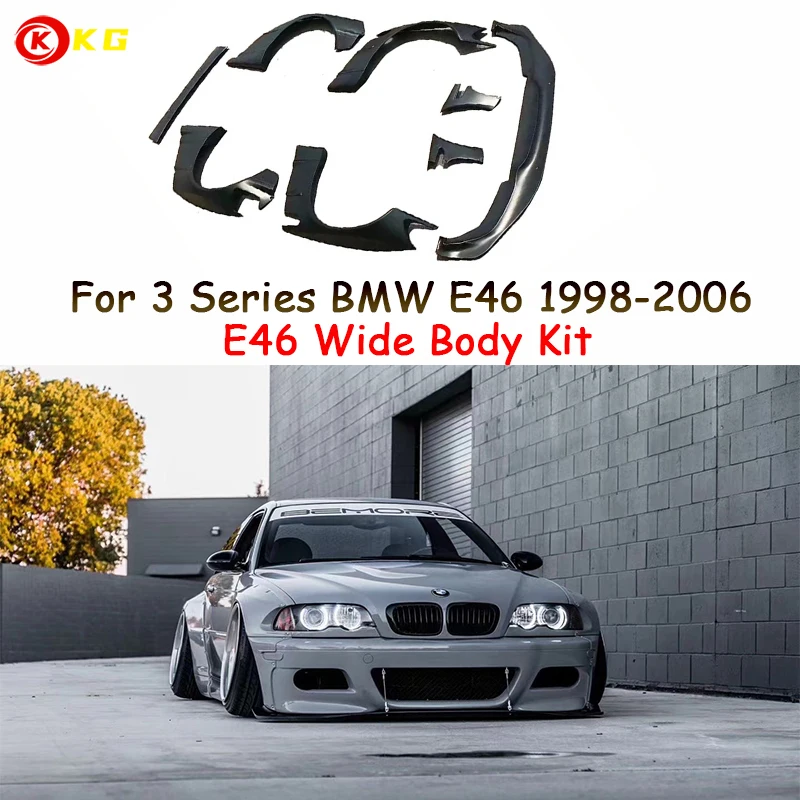 

Подходит для Bmw E46 M3 4-дверного 2-дверного модифицированного широкого тела ракетного кролика, покрытого колесом для бровей E46, четырехдверный передний хвост для губ