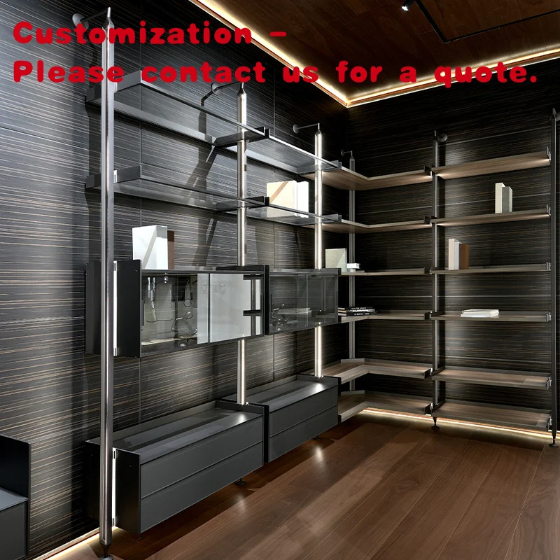 

custom.Custom Modern Living Room Metal Frame Display Cabinet Easy to Clean Storage Rack Organizer Home