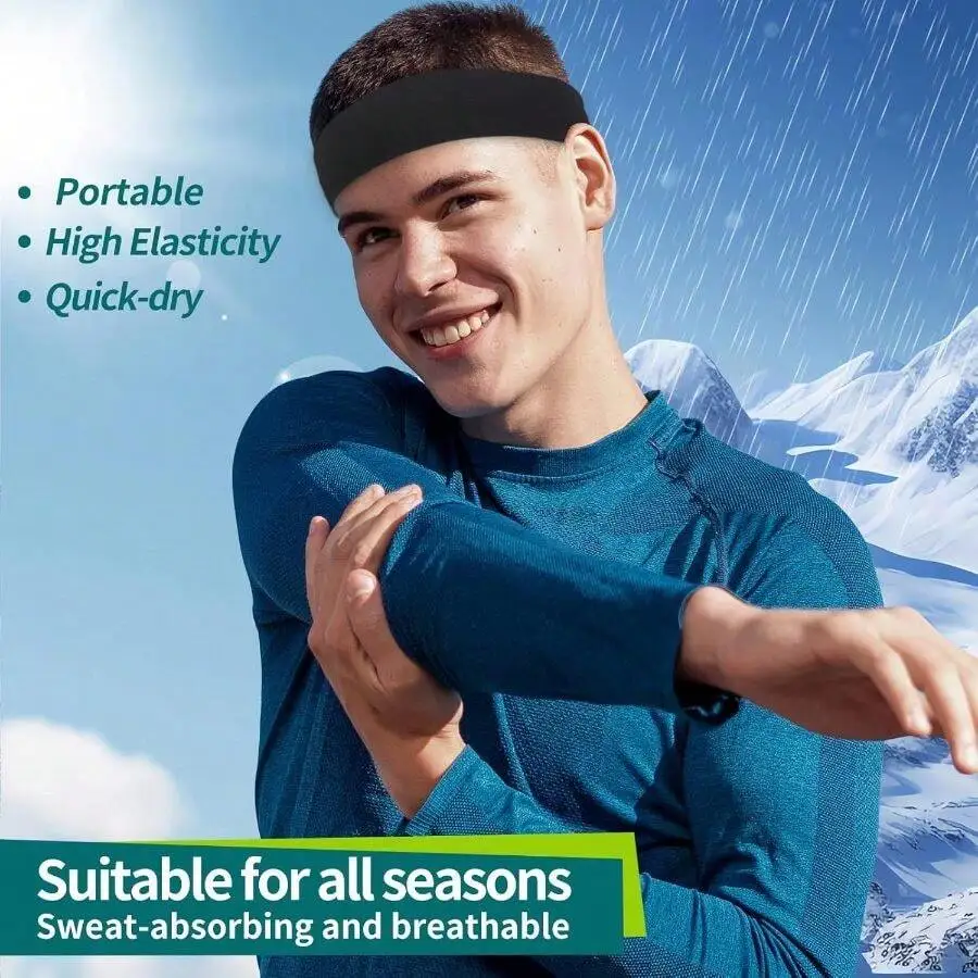 8 Pack Sport Headbands For Men And Women Elastic Non-Slip Sweat Absorbing Running Cycling Tennis Basketball Workout