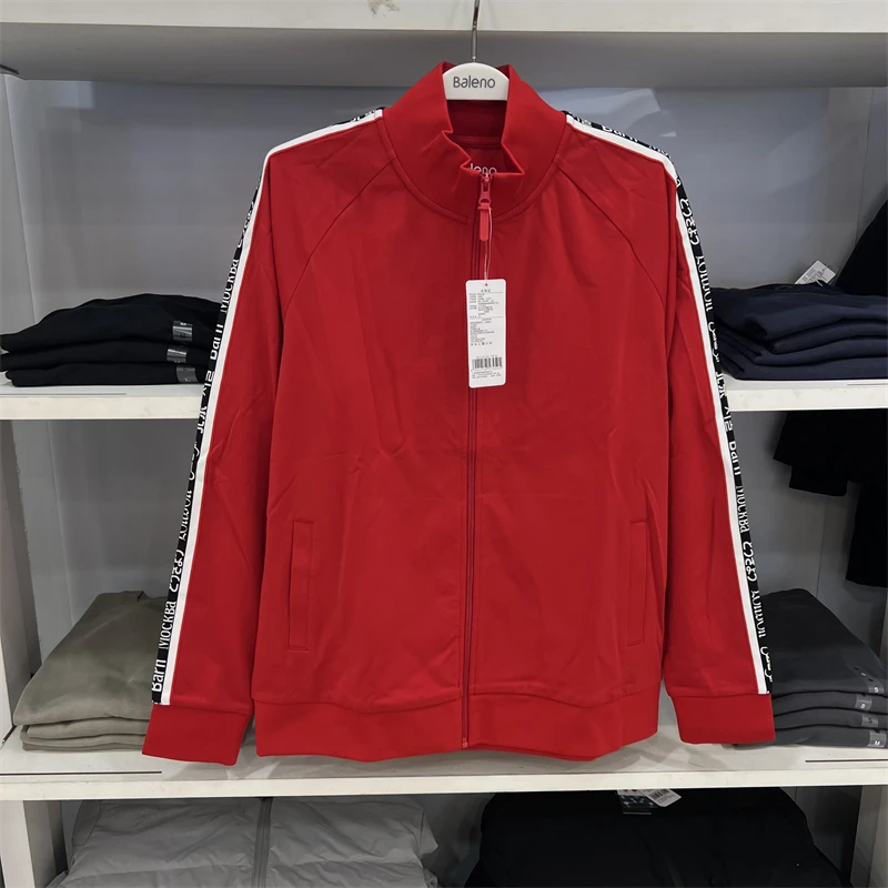 

Мужская толстовка Bal на молнии с горизонтальными полосками, воротником-стойкой, длинным рукавом, весна-осень