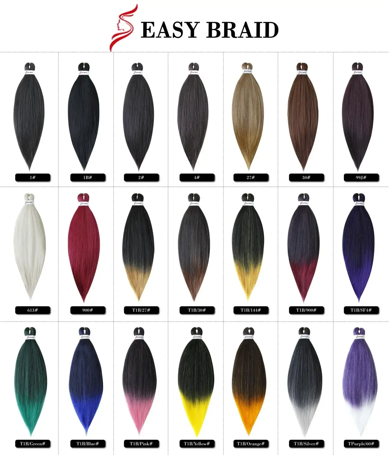 200pcs Shipping by Express DHL Cheap 26inch Long Solid Color Pre stretched Ombre  Perm Yaki Style Braids Synthetic Braiding Hair