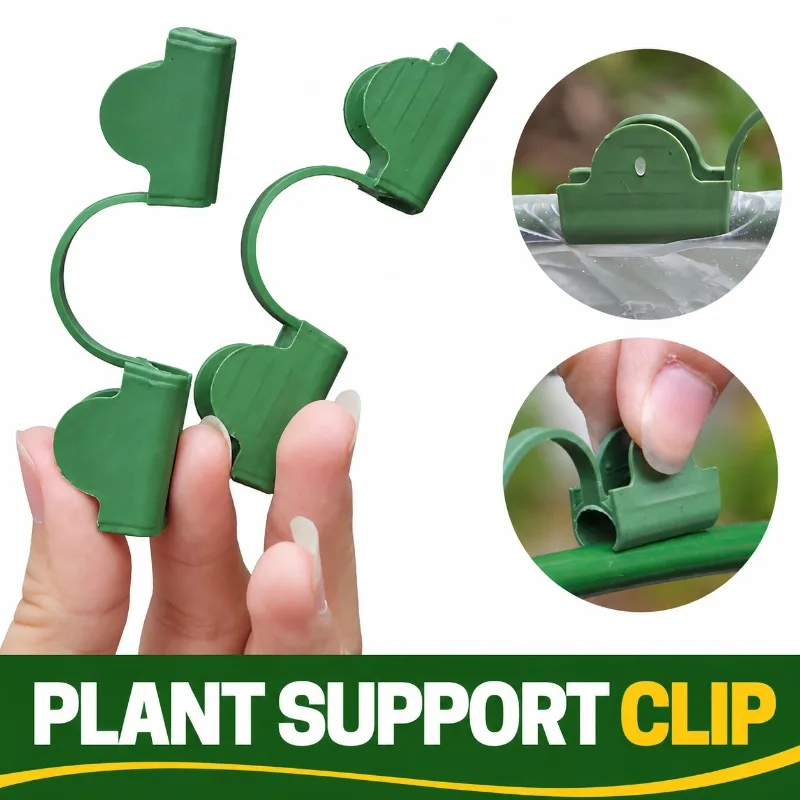 Greenhouse Plastic Film Clamps Hoop Tunnel Film Snap Buckles Shade Net Fasteners for Fiberglass Rod Garden Warm House Arch Frame