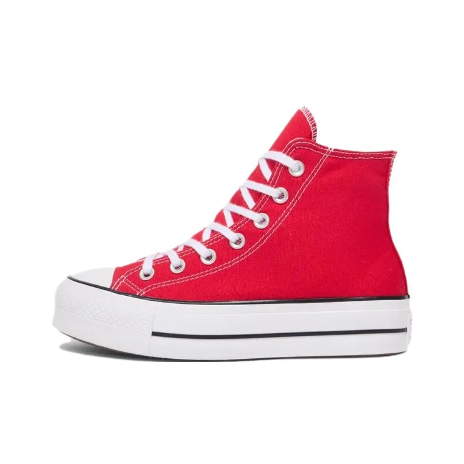Converse All Star Lift Slip Resistant Abrasion Resistant High top Skateboard Shoes Women's Red A09220C
