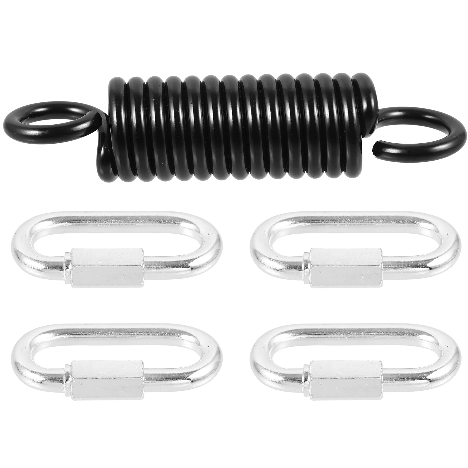 

Heavy Duty for Hammock Chair with 4 Hooks Black Long Heavy Duty Spring Swing Chair Hanging Rings Outdoor Furniture