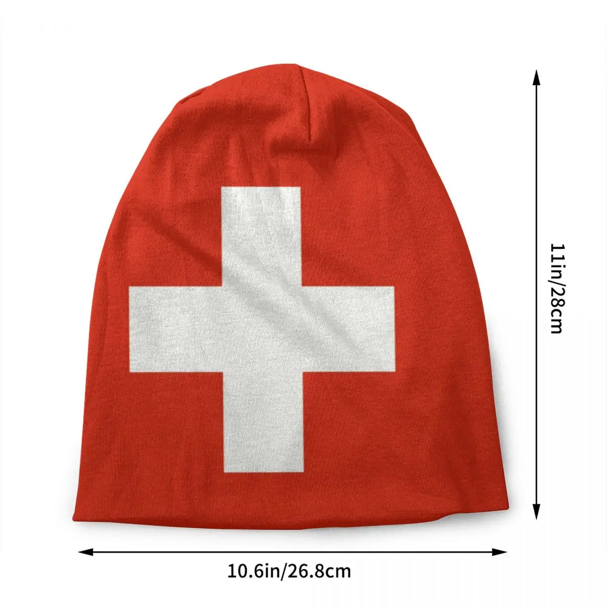 Custom Swiss Switzerland Flag Beanie Cap Unisex Winter Warm Bonnet Homme Knit Hat Outdoor Ski Skullies Beanies Hats Men Women