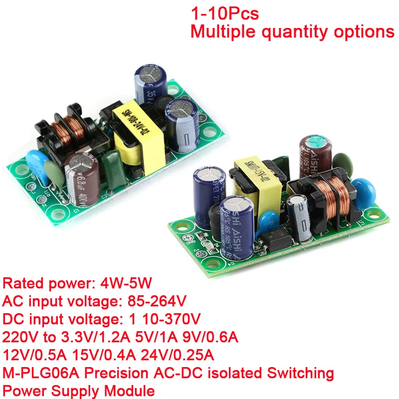 AC-DC Power Supply Module AC 110V 220v to DC 3.3V 5V 9V 12V 15V 24V Isolated Switching Power Supply Board SM-PLG06A-12