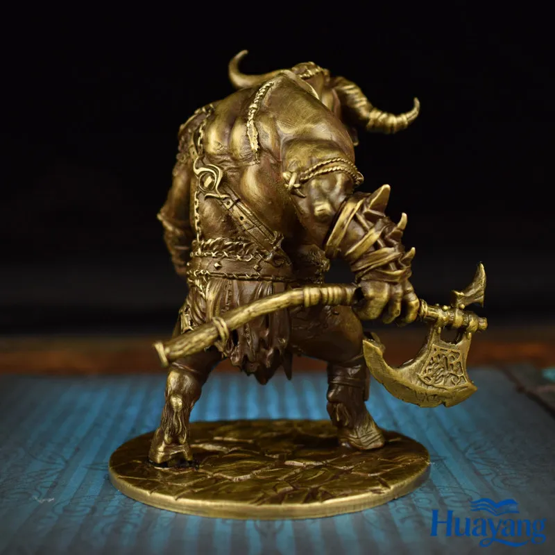 Solid brass powerful Bull Demon King figurine model Chinese zodiac ox desktop small ornament soaring handicraft accessory - view 3