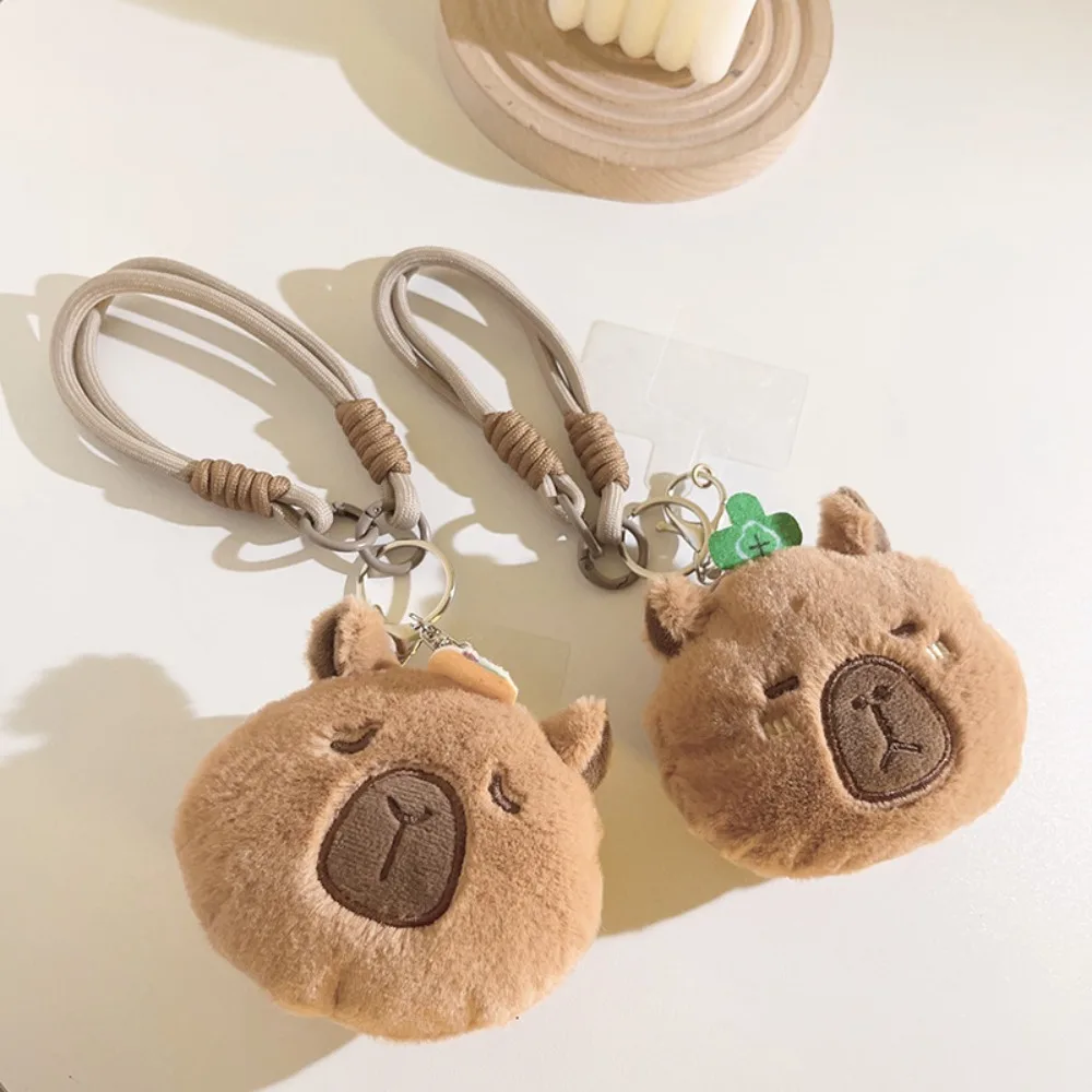 

Zipper Plush Capybara Zero Wallet Tangerine Wrist Rope Cartoon Storage Bag Strawberry Korean Style Kids Portable Pouch Friends