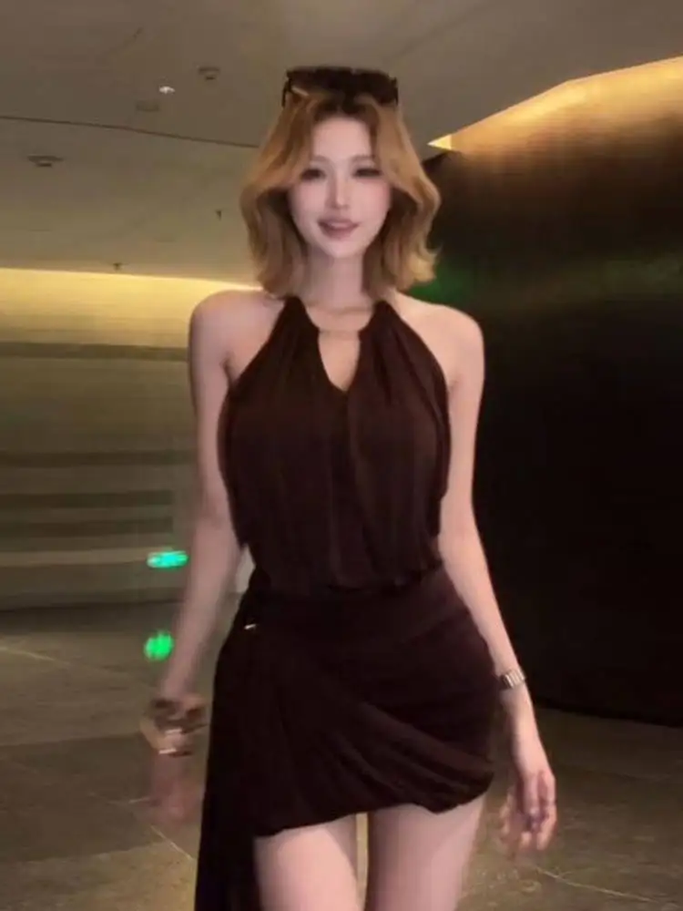 Sexy soeur Sle hors oulder sangle Dr rétro Faion taille cintrée moulante ort jupe saison d'été vêtements pour femmes