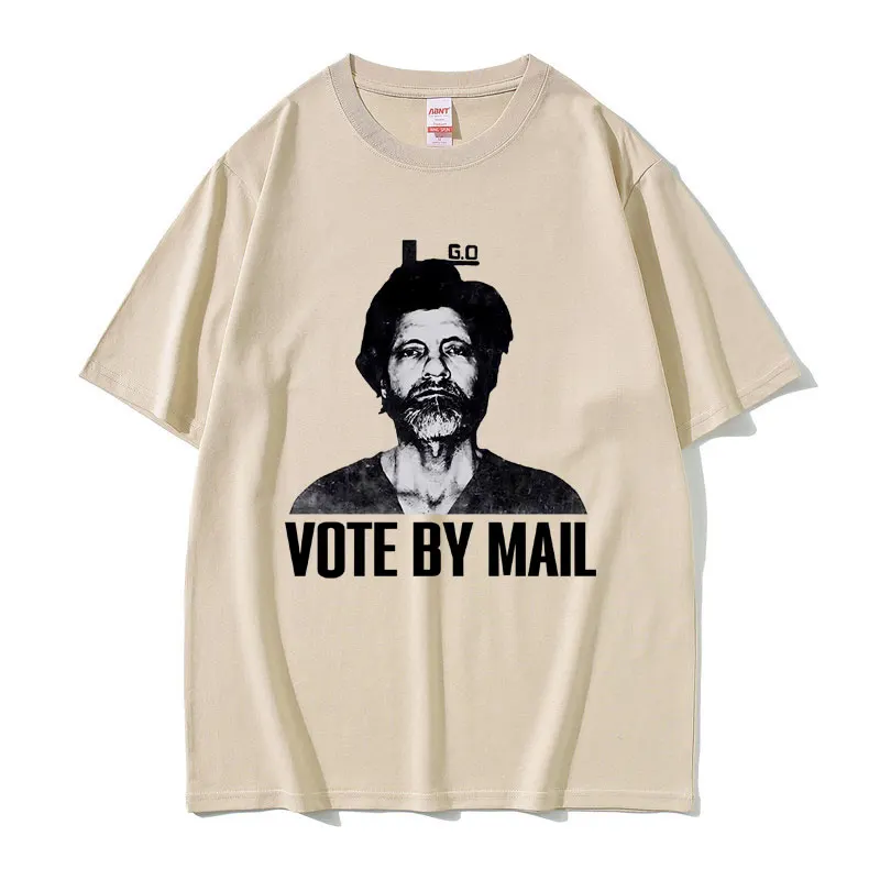 التصويت Bt البريد تيد Kaczynski Mugshot تي شيرت المرأة موضة عادية مضحك ملابس بأكمام قصيرة تيز خمر الشارع الشهير