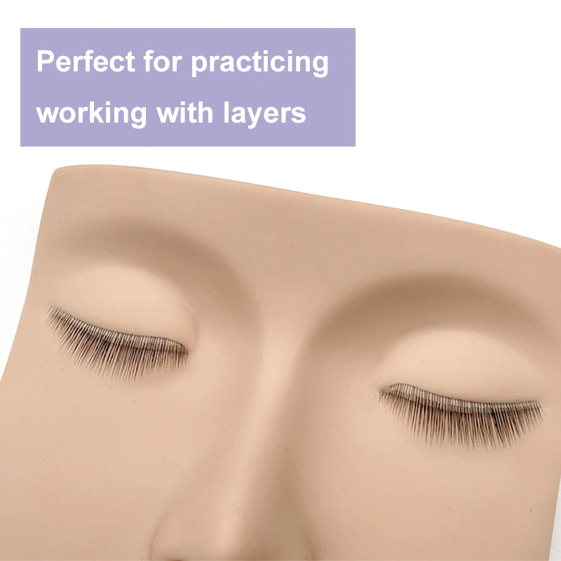 3 in 1 practice tray cheap plastic practice head with eyesfor eyelash extension Replaceable eyelids private logo