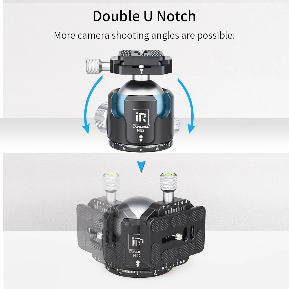 INNOREL N52/N44/N36 tripod head Low Gravity Center professional panoramic ballhead monopod ball head for digital SLR cameras