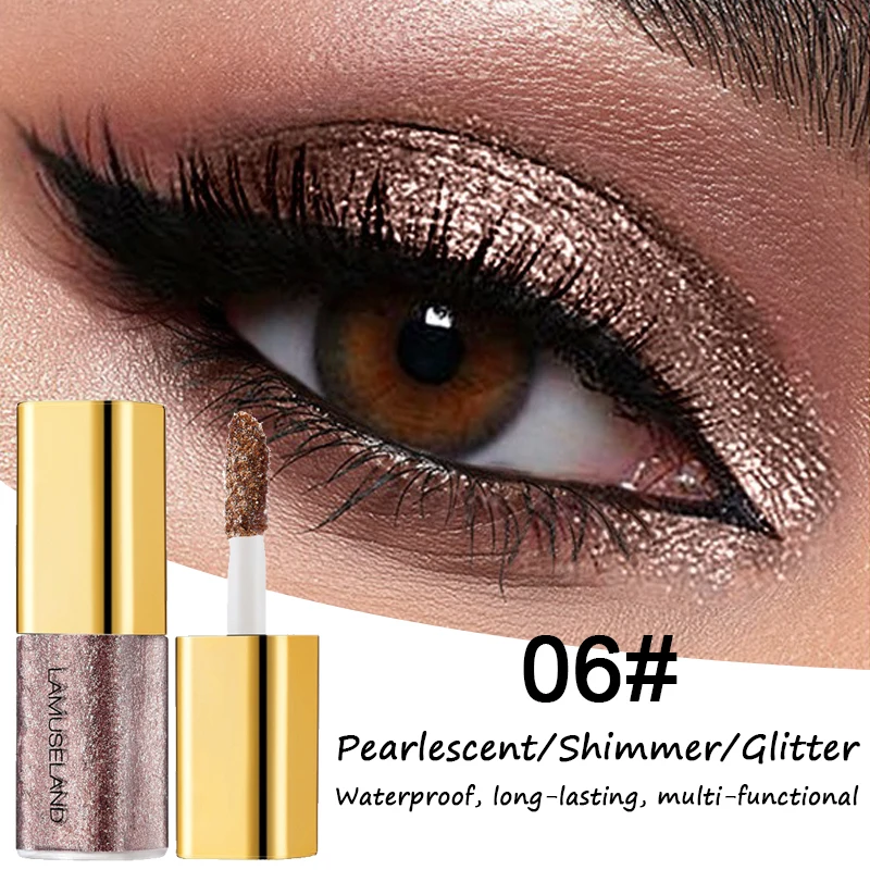 Perlglanz-Flüssig-Lidschatten Make-up Wasserfester Schimmer Glitzer Lidschatten Highlighter Langanhaltender Augen-Tint für den täglichen natürlichen Smokey-Look