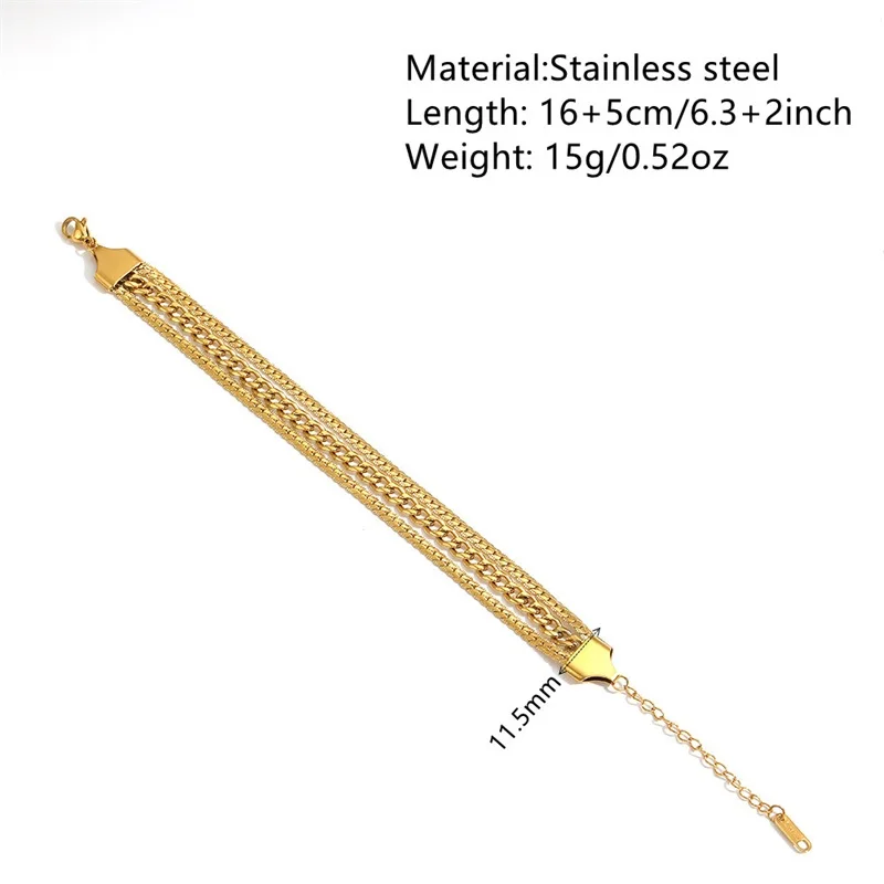 EILIECK 316L Edelstahl Mode-Armreif für Frauen, Exquisite Goldene Metall-Textur, Wasserdichter Schmuck, Strandgeschenk für Mädchen – Detail 20