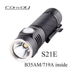 Convoy S21E with B35AM/719A Led Linterna Flashlight 21700 Flash Light Torch Camping Fishing Lamp Work Type-c Charging Port