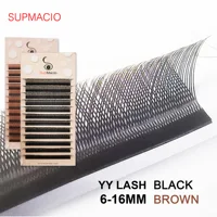 Extensión de pestañas Supmacio YY, pestañas en forma de Y de 6mm y 7mm, 2D, 0,07 imitación de visón C/D, pestañas brasileñas suaves naturales, ventiladores de volumen prefabricados