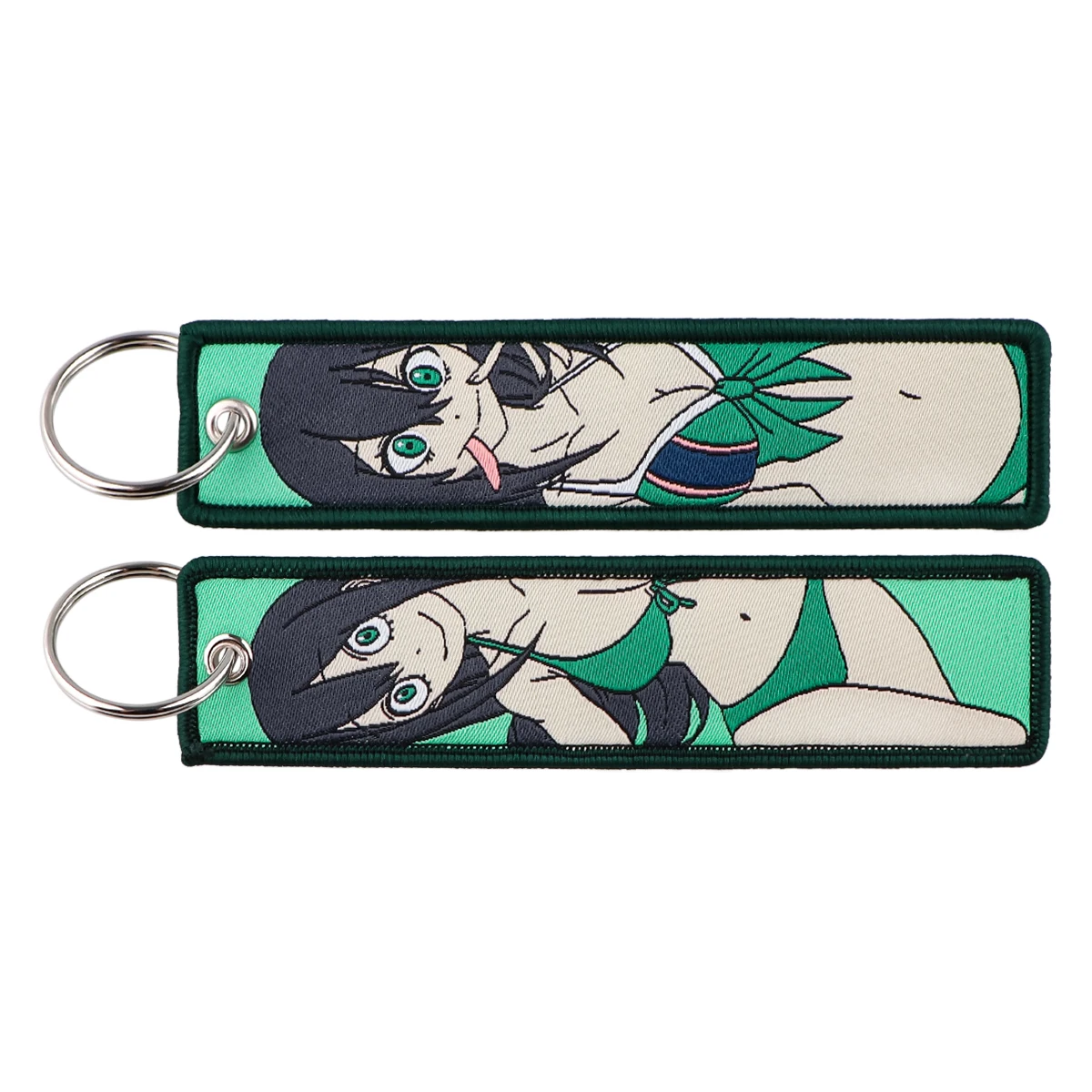 Anime Cool Cosplay Character Key Tag Summer Action Embroidery Key Chain Key Fobs For Car Backpack Key Ring Souvenir Gifts