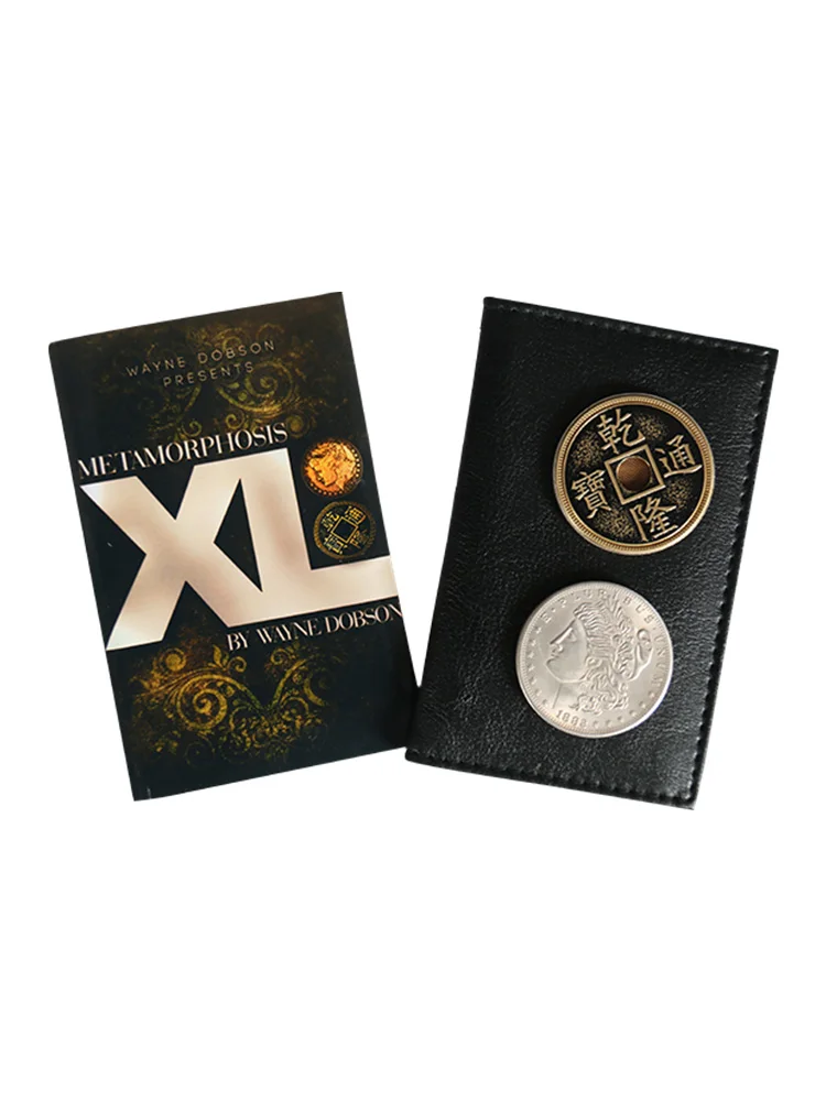 Metamorphosis XL (Gimmicks and Online Instructions) Magic Tricks Coins Change Places Magia Close Up Illusions Gimmick Props Fun