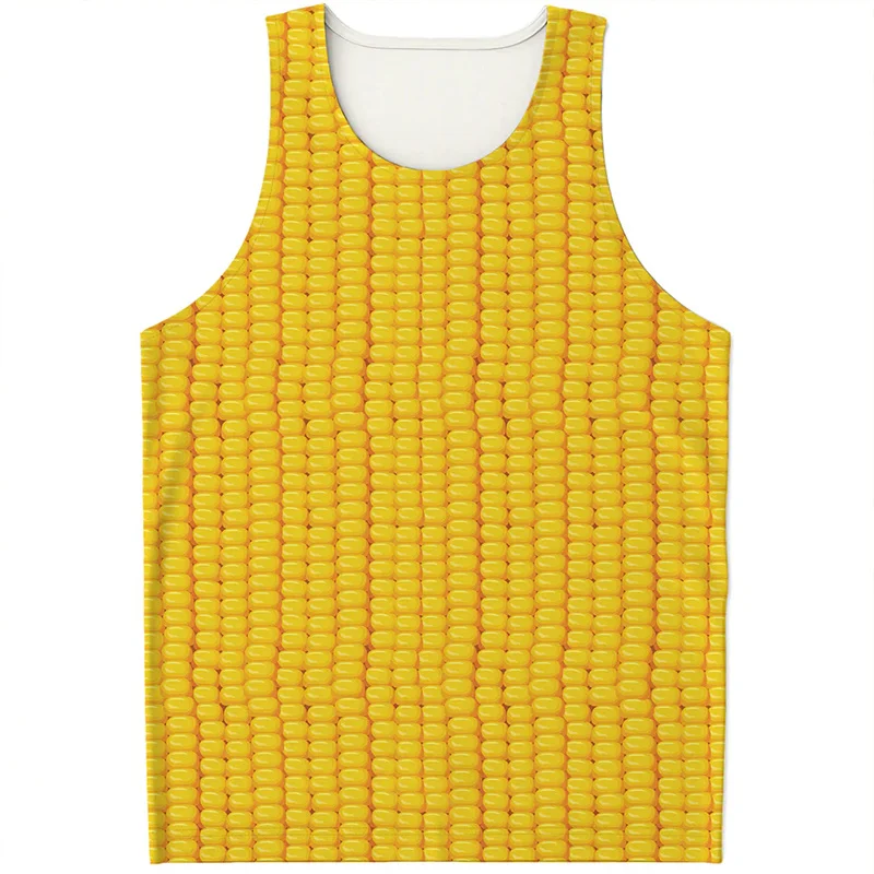 Fashion Corn Cob Graphic Tank Top For Men Women 3d Print Crops Plants Tee Shirts Kids Summer Streetwear Tops Oversized Vest