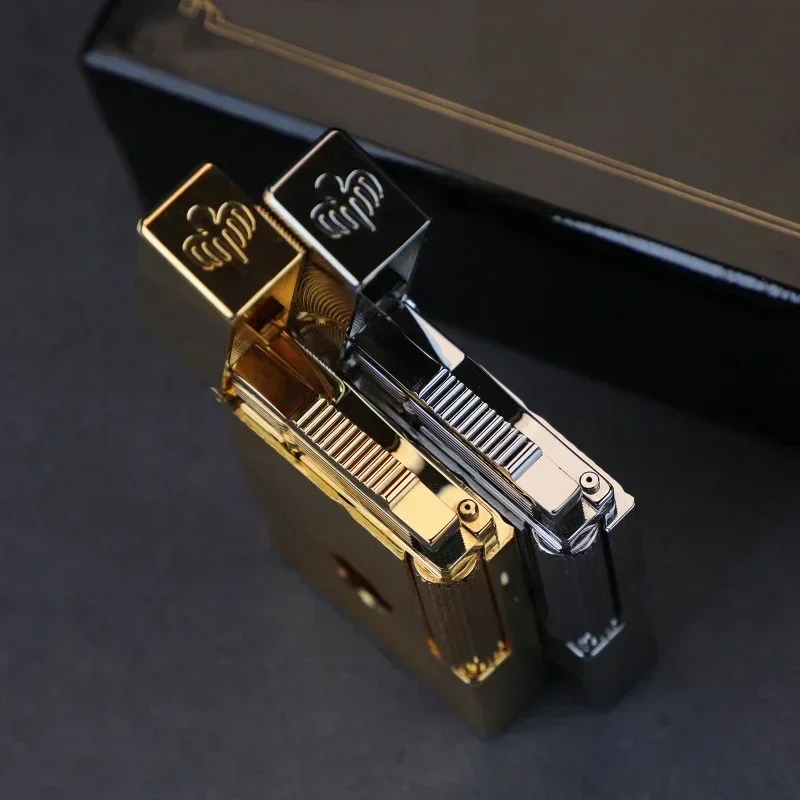 

Calories Brass Retro Side Pulley Ignition Gass Kerosiene Lighter Personalized High-end Men's Business Gift Lighter