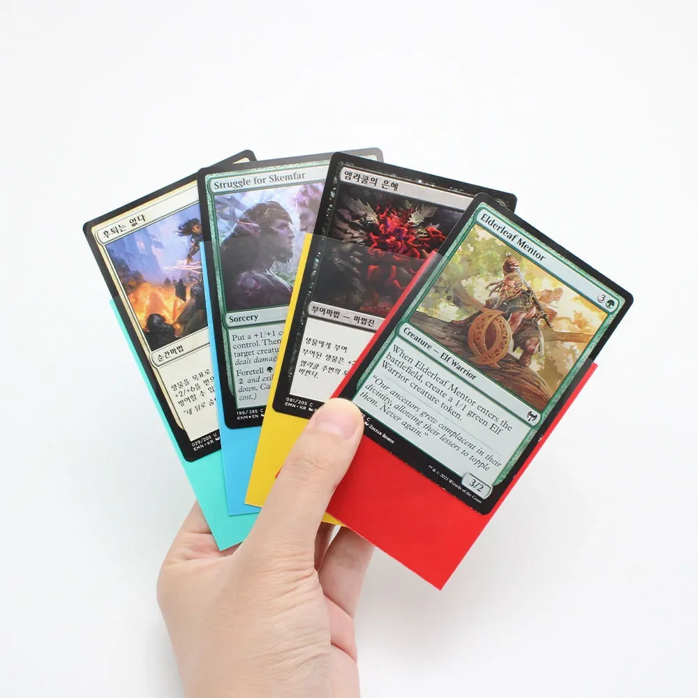 100 Stück Matte Bunte Standardgröße Kartenhüllen 66x91mm TCG Sammelkarten-Schutz für Tarot-Brettspiele PKM – Detail 11