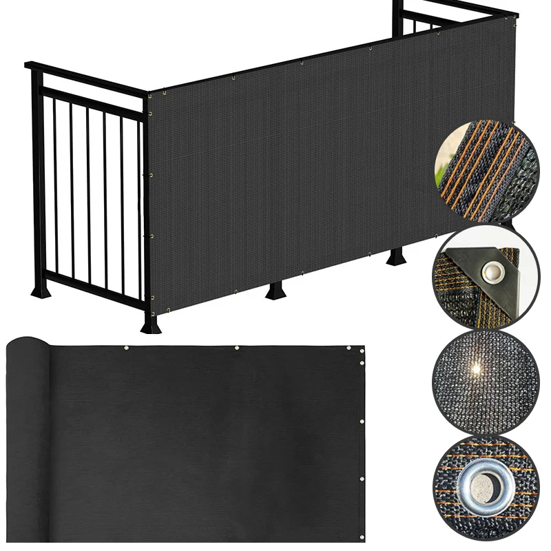 

Outdoor Black Shade Netting Privacy Fence Cover Waterproof Anti-UV Sunshade Screen For Garden Plants Balcony Deck Shelter Mesh