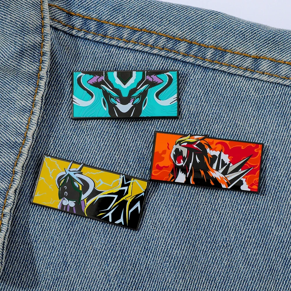 1 Pc Pokémon Legendary Beasts Brooch Entei Suicune Cartoon Enamel Pin Metal Badge Jewelry Clothing Backpack Accessories Gift view 2