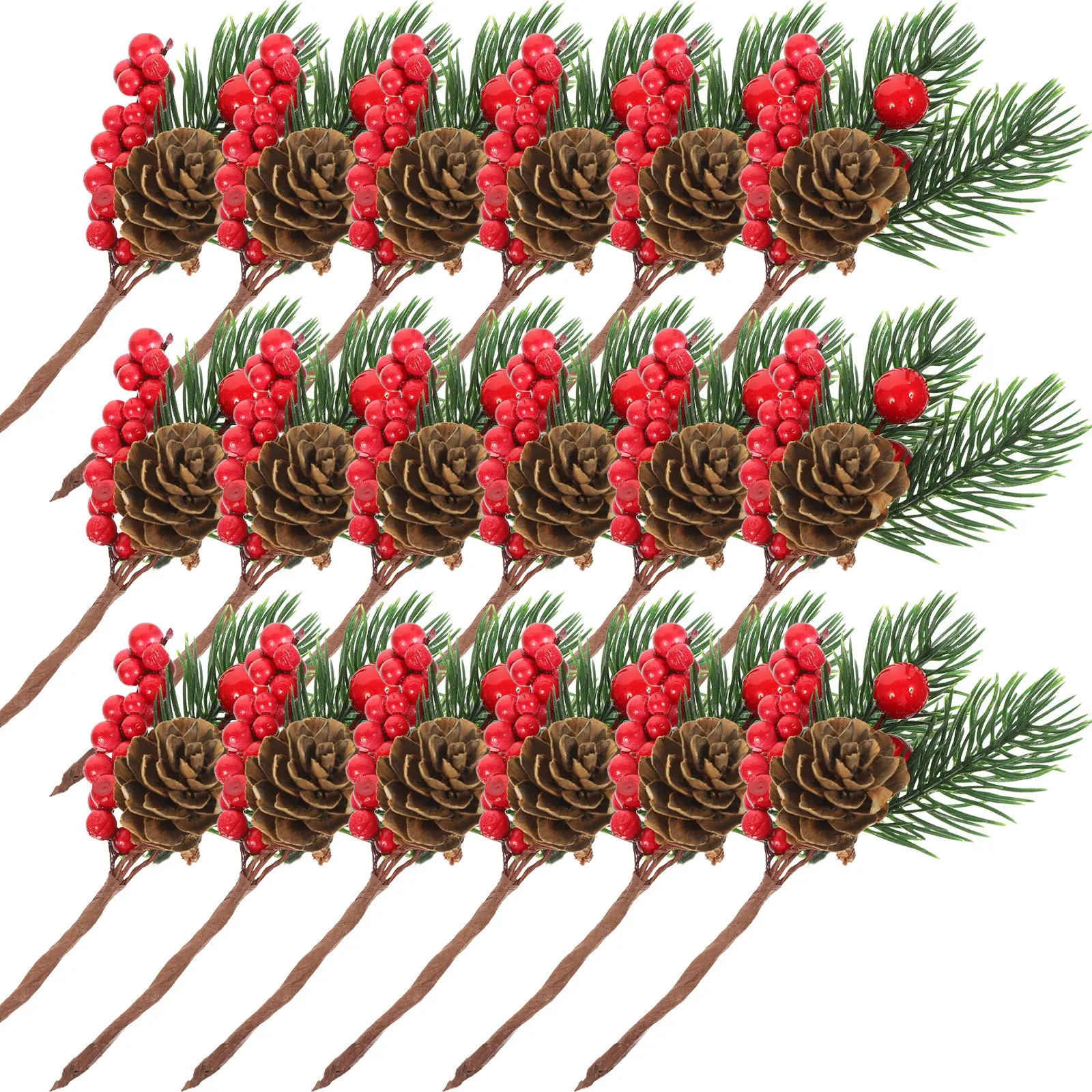 

10Pcs Christmas Berries Stems Wreath Picks Modern Aesthetic Design Holiday Crafts Christmas Tree Decor Artificial Flower