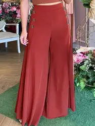 ZANZEA 2024 letnie półformalne spodnie do garnituru eleganckie damskie szerokie spodnie nogi capri solidne spodnie oversize wysoki stan Pantalon Palazzo