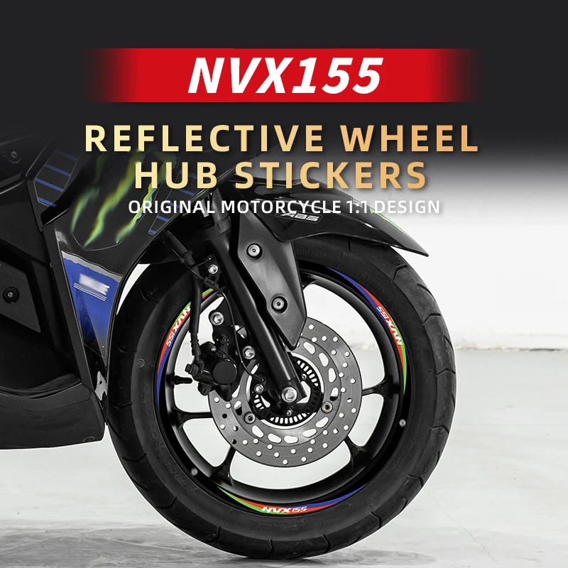 

Used For YAMAHA AEROX 155 2023 Years Motorcycle High Quality Reflective Wheel hub Stickers Kits Rim Area Can Choose Color