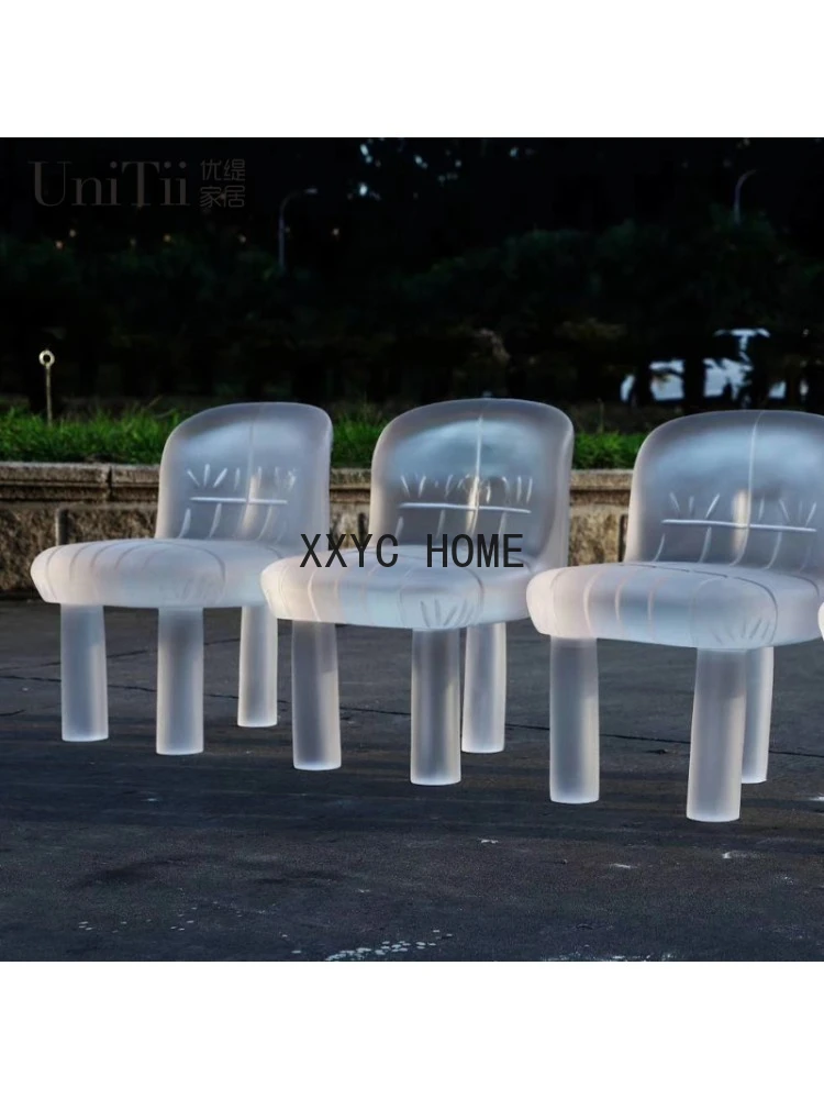 Customized Simple Acrylic Crystal Chair Backrest Transparent Chair Three-Legged  Children's Creative High-End