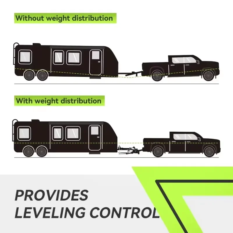 Custom Heavy Trailer Weight Distribution Hitch with Sway Control Premium Tow Hooks