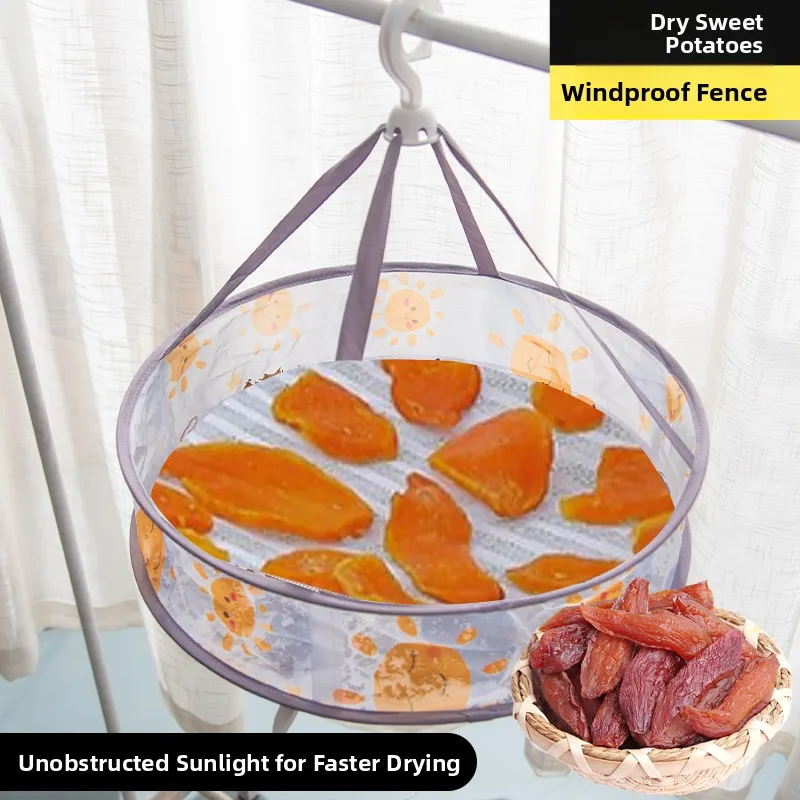 Sun-Drying Sweet Potato Flat Layout Clothes Drying Net for Sun-Drying Goods Laundry Basket Wind-Proof Cooling Mesh