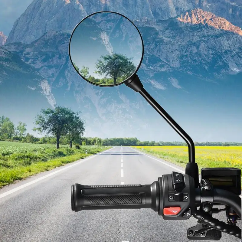 Motorcycle Rearview Mirrors 2PCS Adjustable Rotation Safety Rear View Mirrors Clear Vision Dirt Bikes Mirrors Motorcycle Mirrors