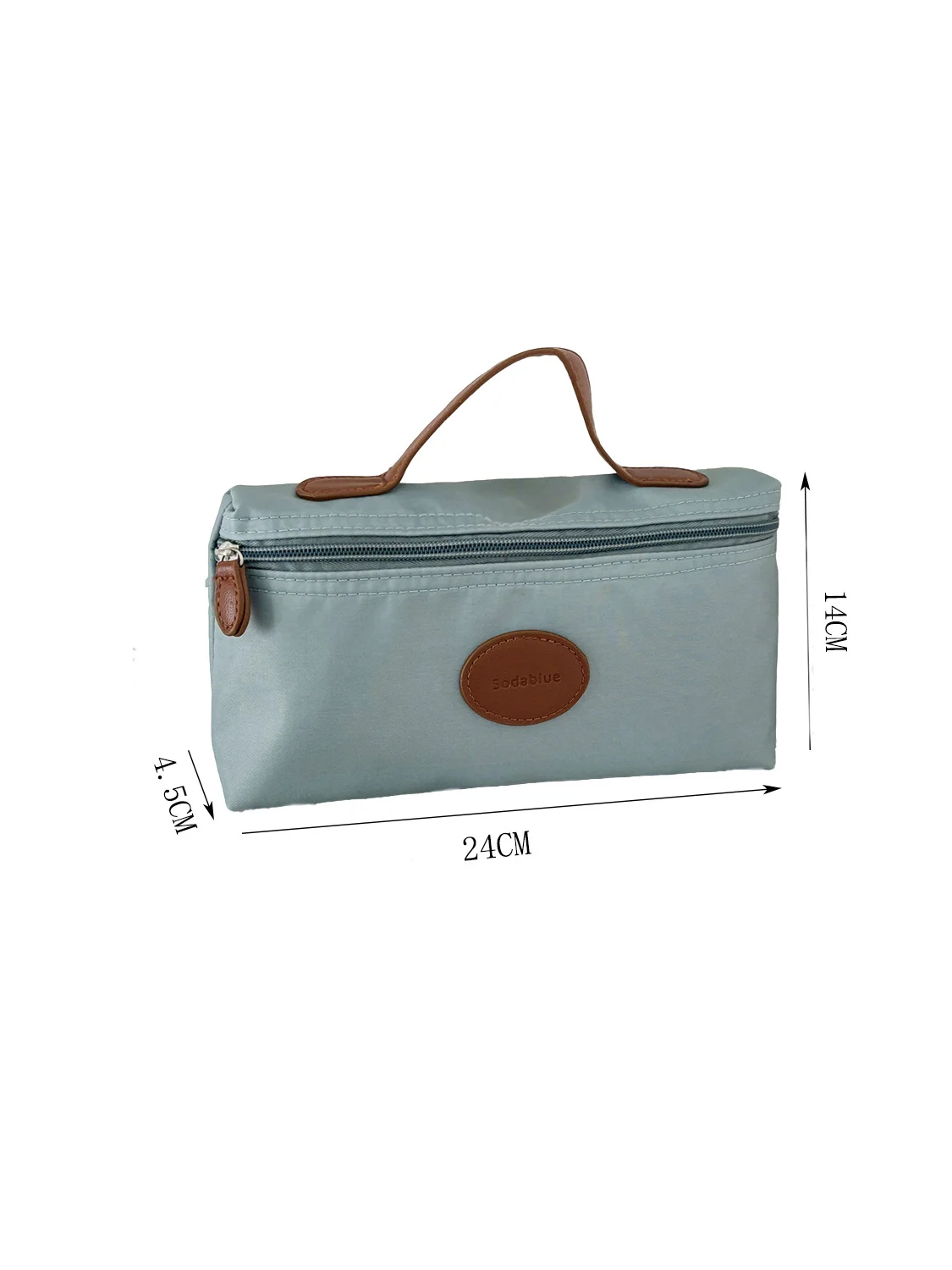 Hochwertige, stilvolle, leichte, unisex tragbare Kosmetiktasche mit Lederetikett, Nylon-Handtasche, neues Modell. – Detail 1