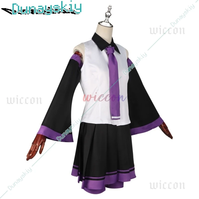 Cantante virtuale Utta Costume Cosplay Anime Utaaa Abito Top + gonna + maniche a mano Cappello Copricapo Carnevale Loli Gioco di ruolo Vestito da festa