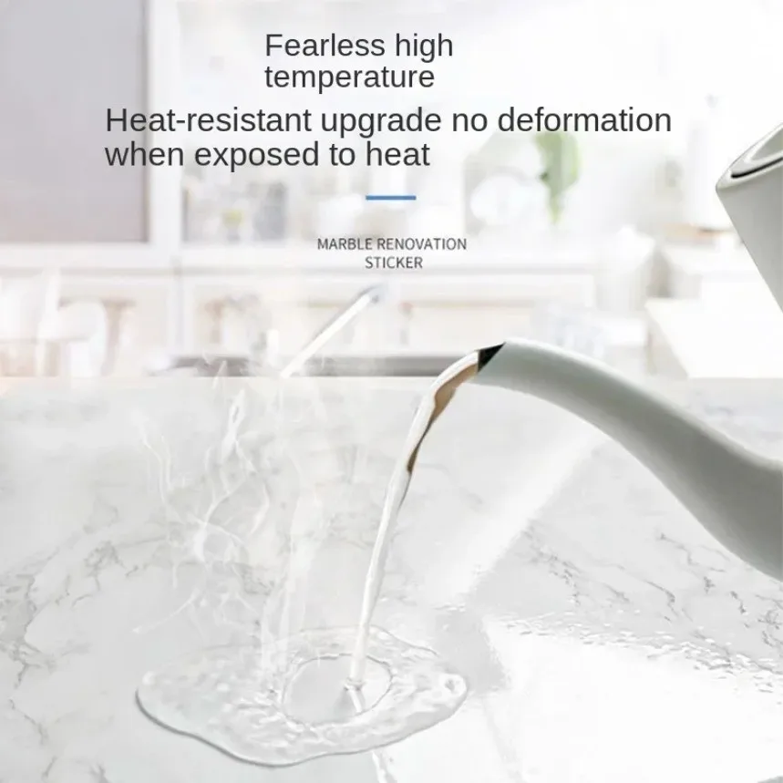 Self‑Adhesive Marble Decorative Film Removable Vinyl Paper Waterproof for Kitchen Sink Cabinet Bathroom Shower Wall Decoration