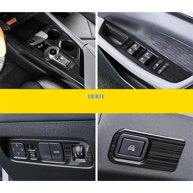 NEW For Changan UNIV UNI-V 2022 + Car Styling Window Control Panel Air Vent Outlet Gear Cover Trim Stainless Steel Black Interio